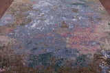 Abstract Contemporary Hand Knotted Wool & Silk Rug - 9' 0" X 12' 1" - Golden Nile