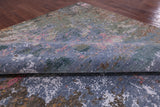 Abstract Contemporary Hand Knotted Wool & Silk Rug - 9' 0" X 12' 1" - Golden Nile