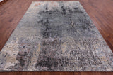 Abstract Contemporary Hand Knotted Wool & Silk Rug - 9' 0" X 12' 3" - Golden Nile