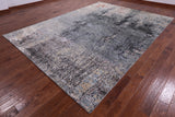 Abstract Contemporary Hand Knotted Wool & Silk Rug - 9' 0" X 12' 3" - Golden Nile