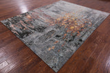Abstract Modern Hand Knotted Wool & Silk Rug - 8' 0" X 10' 2" - Golden Nile