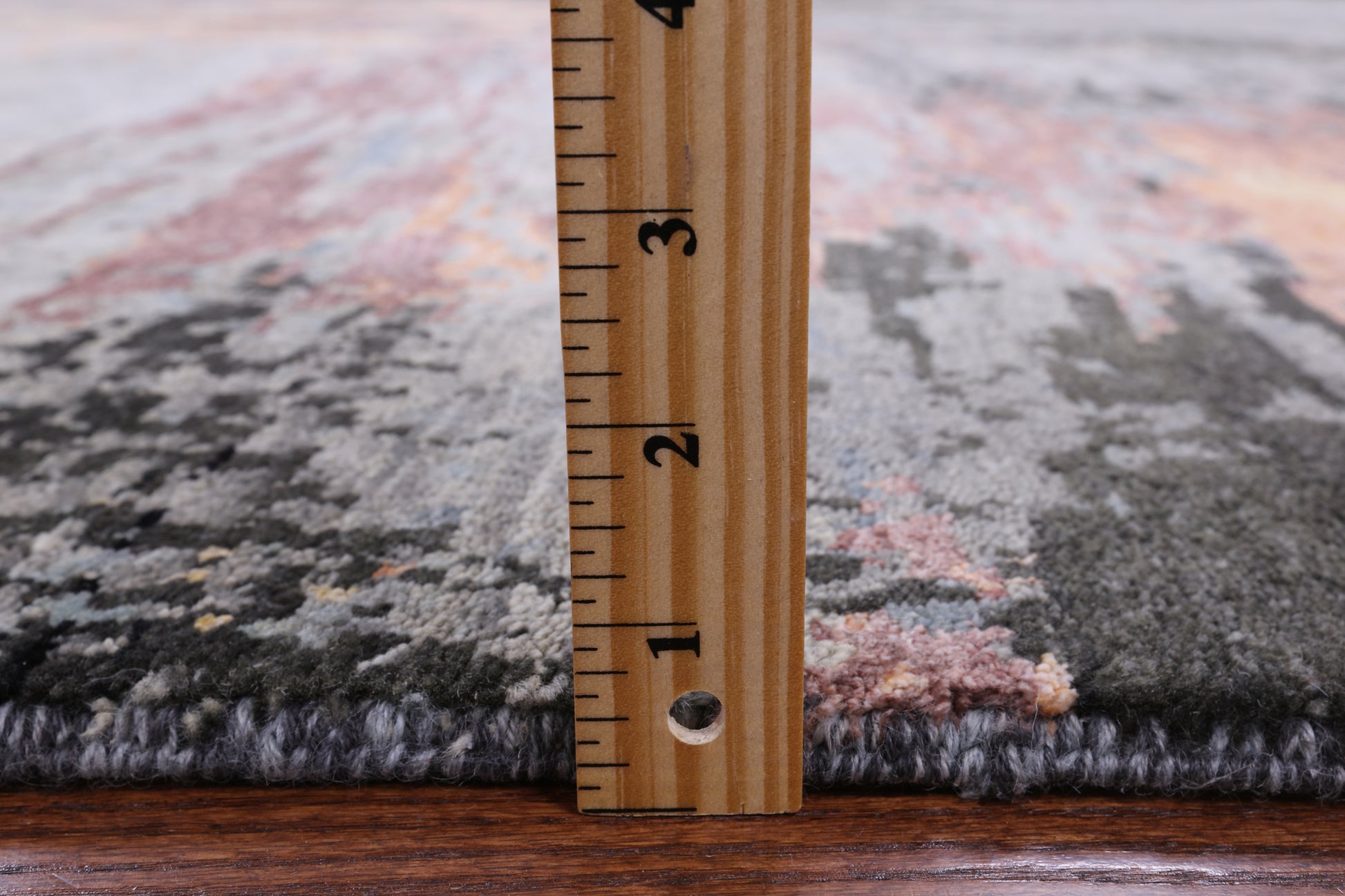 Abstract Modern Hand Knotted Wool & Silk Rug - 8' 0" X 10' 2" - Golden Nile