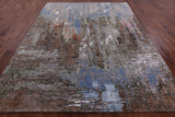 Abstract Contemporary Hand Knotted Wool & Silk Rug - 8' 1" X 10' 1" - Golden Nile