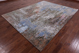 Abstract Contemporary Hand Knotted Wool & Silk Rug - 8' 1" X 10' 1" - Golden Nile