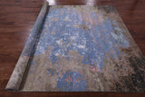 Abstract Modern Hand Knotted Wool & Silk Rug - 7' 11" X 10' 0" - Golden Nile