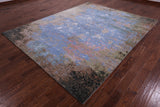 Abstract Modern Hand Knotted Wool & Silk Rug - 7' 11" X 10' 0" - Golden Nile