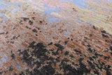 Abstract Modern Hand Knotted Wool & Silk Rug - 7' 11" X 10' 0" - Golden Nile