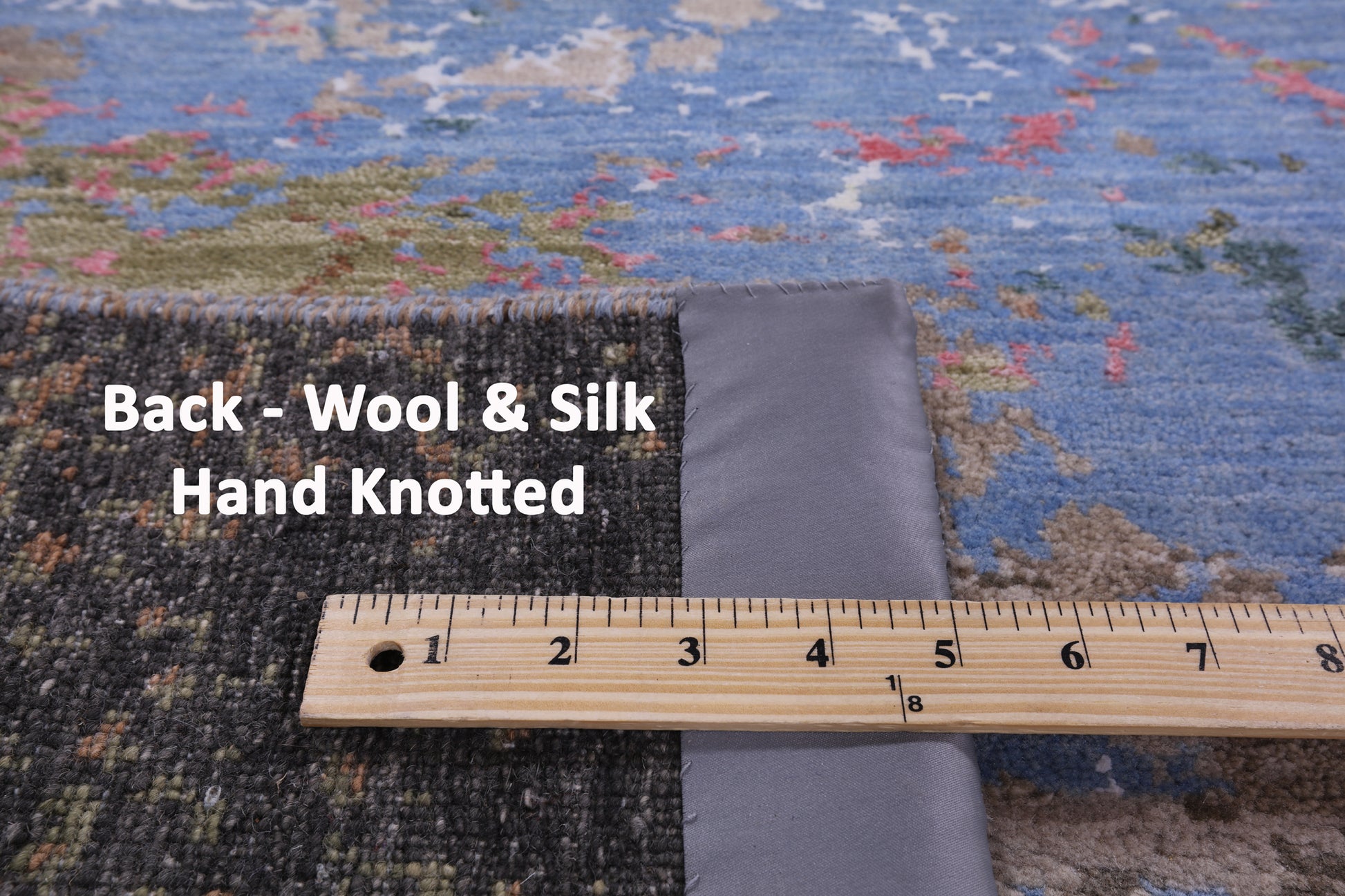 Abstract Modern Hand Knotted Wool & Silk Rug - 7' 11" X 10' 0" - Golden Nile