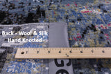Abstract Modern Hand Knotted Wool Rug - 8' 2" X 10' 1" - Golden Nile