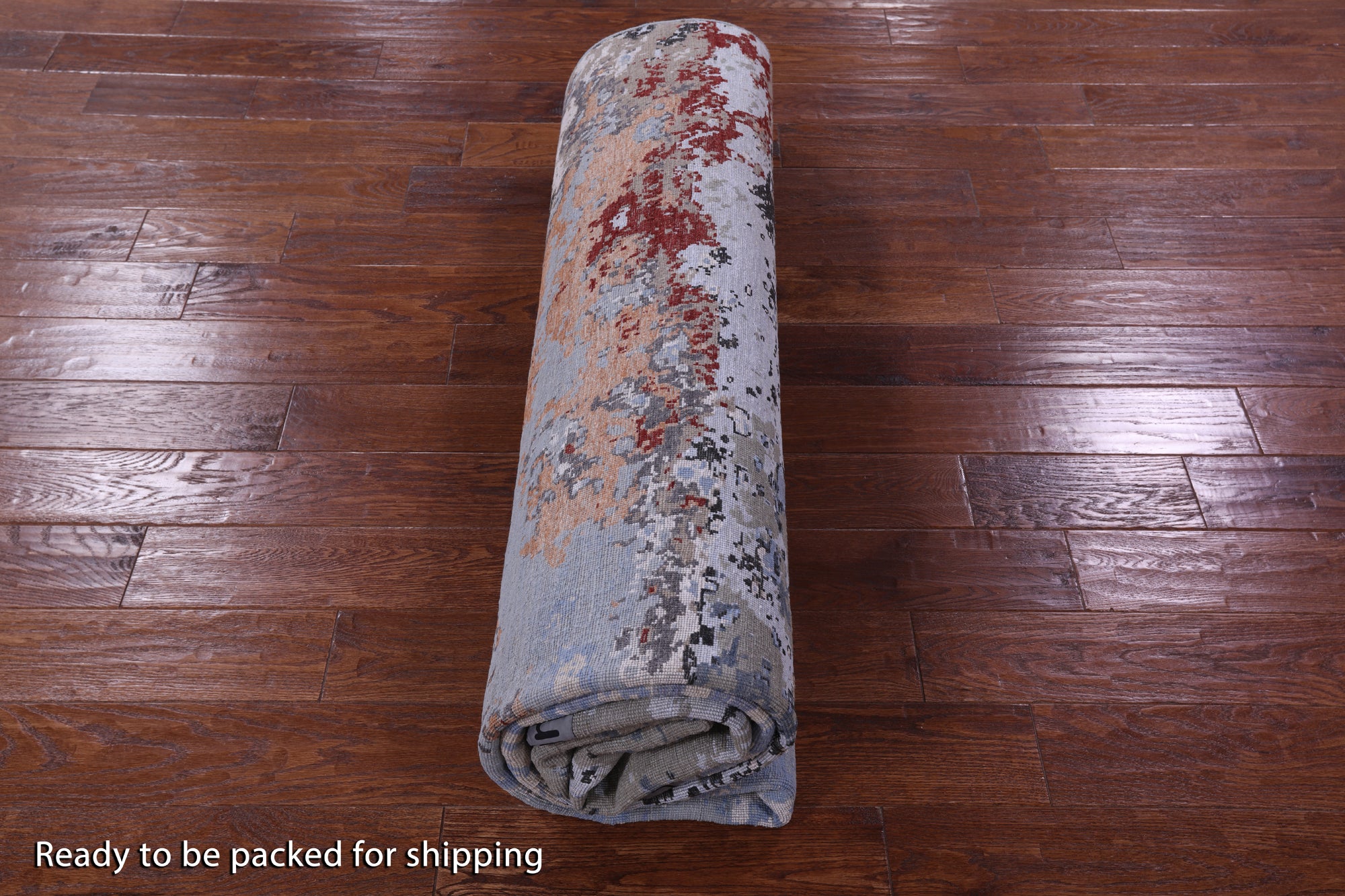 Abstract Modern Handmade Wool & Silk Rug - 8' 0" X 10' 2" - Golden Nile