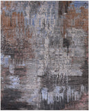 Abstract Modern Handmade Wool & Silk Rug - 8' 2" X 10' 2" - Golden Nile