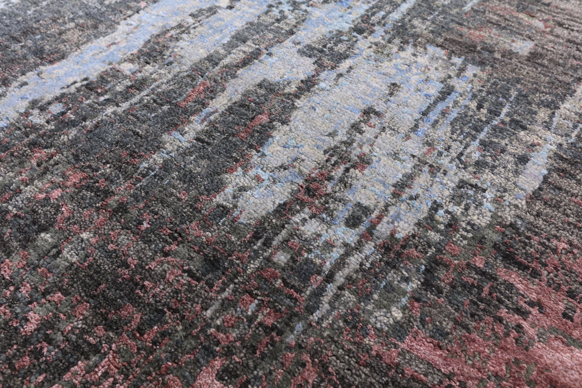 Abstract Modern Handmade Wool & Silk Rug - 8' 2" X 10' 2" - Golden Nile