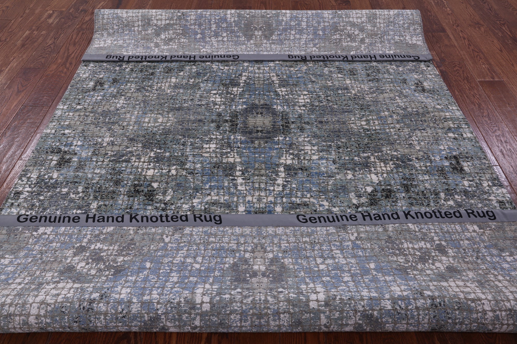 Abstract Contemporary Hand Knotted Wool & Silk Rug - 6' 0" X 9' 2" - Golden Nile