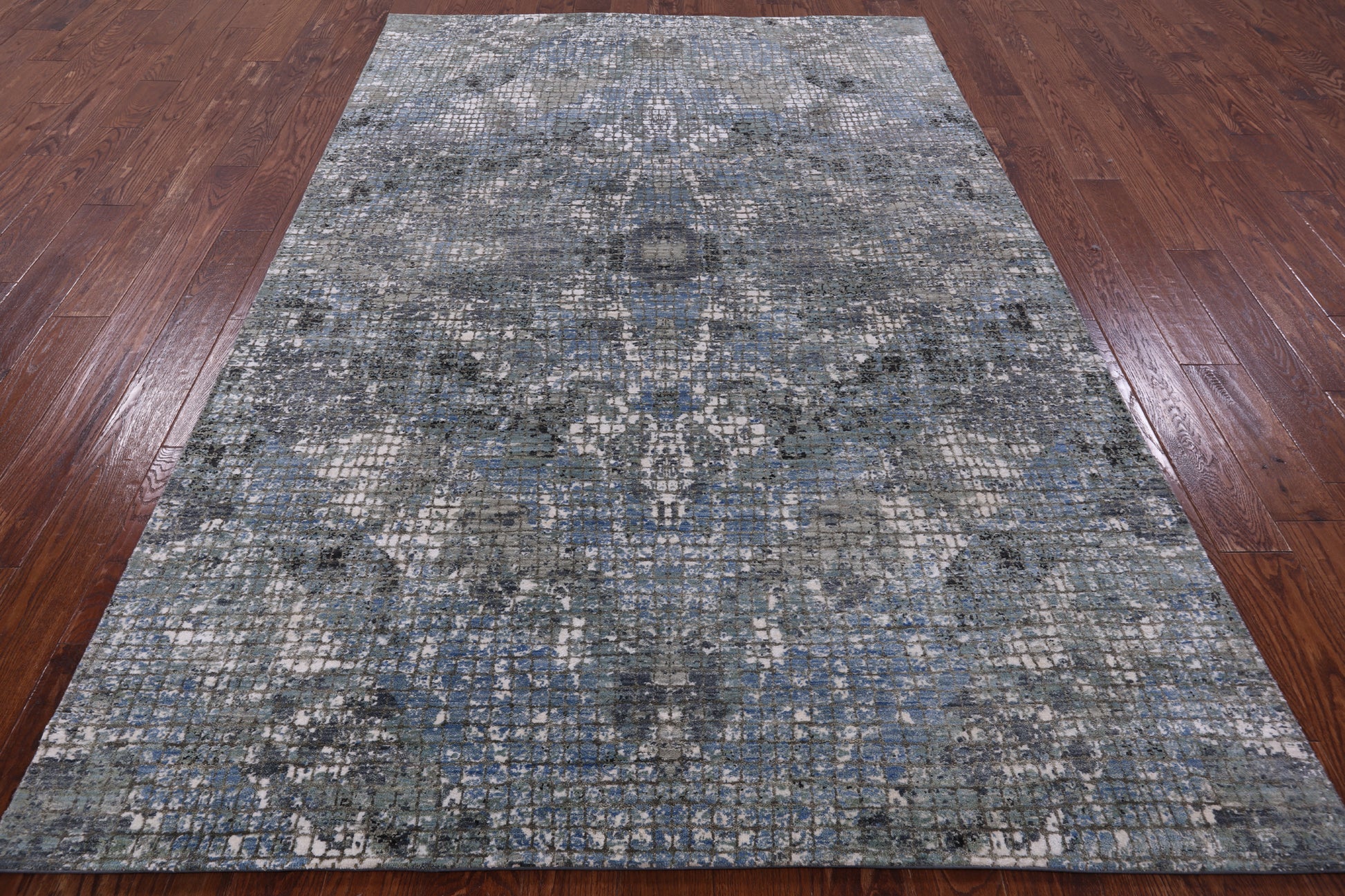 Abstract Contemporary Hand Knotted Wool & Silk Rug - 6' 0" X 9' 2" - Golden Nile
