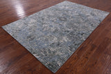 Abstract Contemporary Hand Knotted Wool & Silk Rug - 6' 0" X 9' 2" - Golden Nile