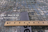 Abstract Contemporary Hand Knotted Wool & Silk Rug - 6' 0" X 9' 2" - Golden Nile
