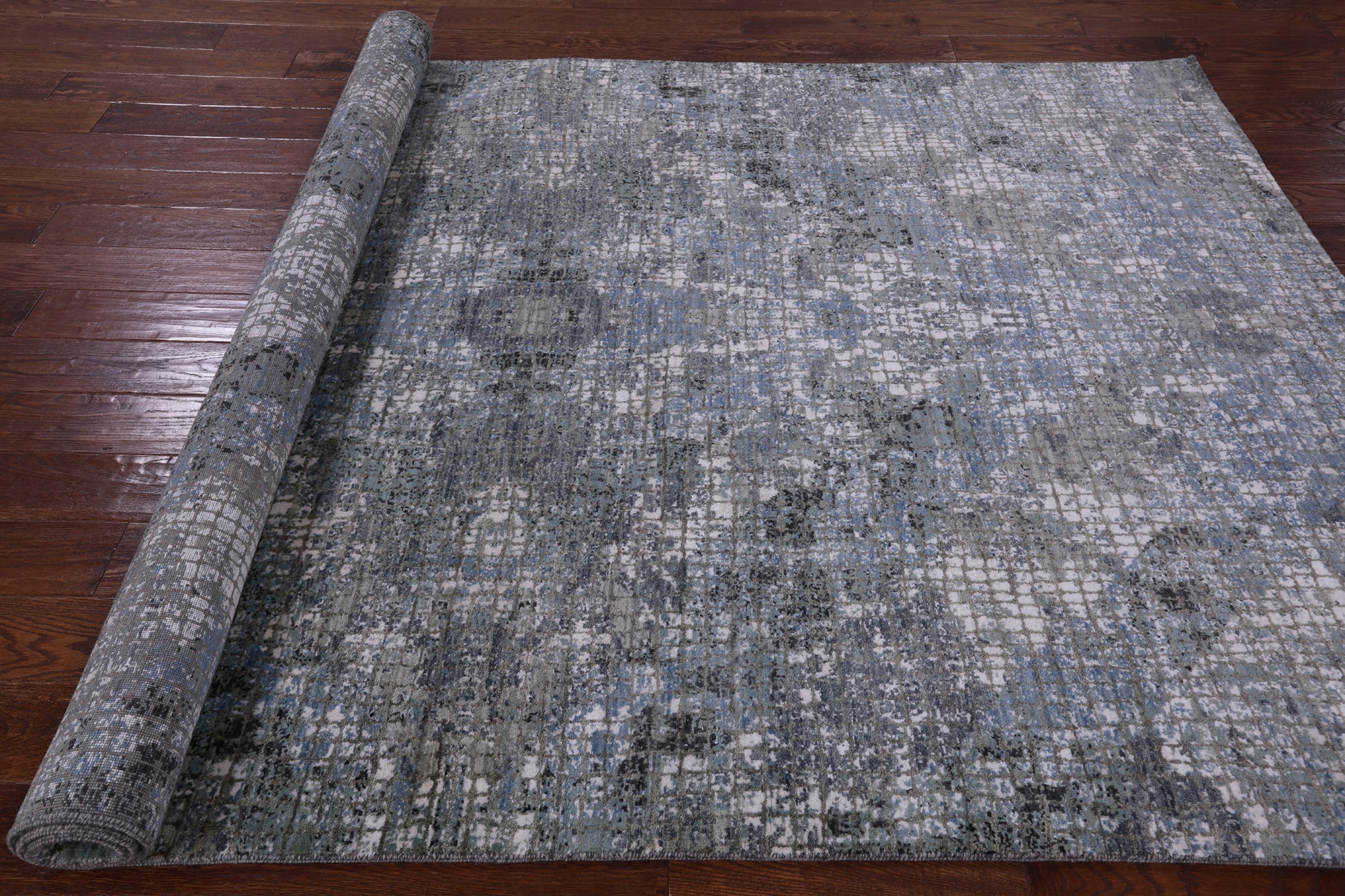Abstract Contemporary Hand Knotted Wool & Silk Rug - 6' 0" X 9' 2" - Golden Nile