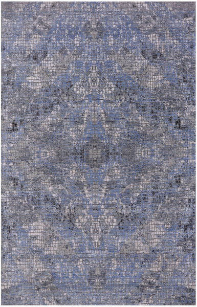 Abstract Contemporary Hand Knotted Wool & Silk Rug - 6' 0" X 9' 2" - Golden Nile