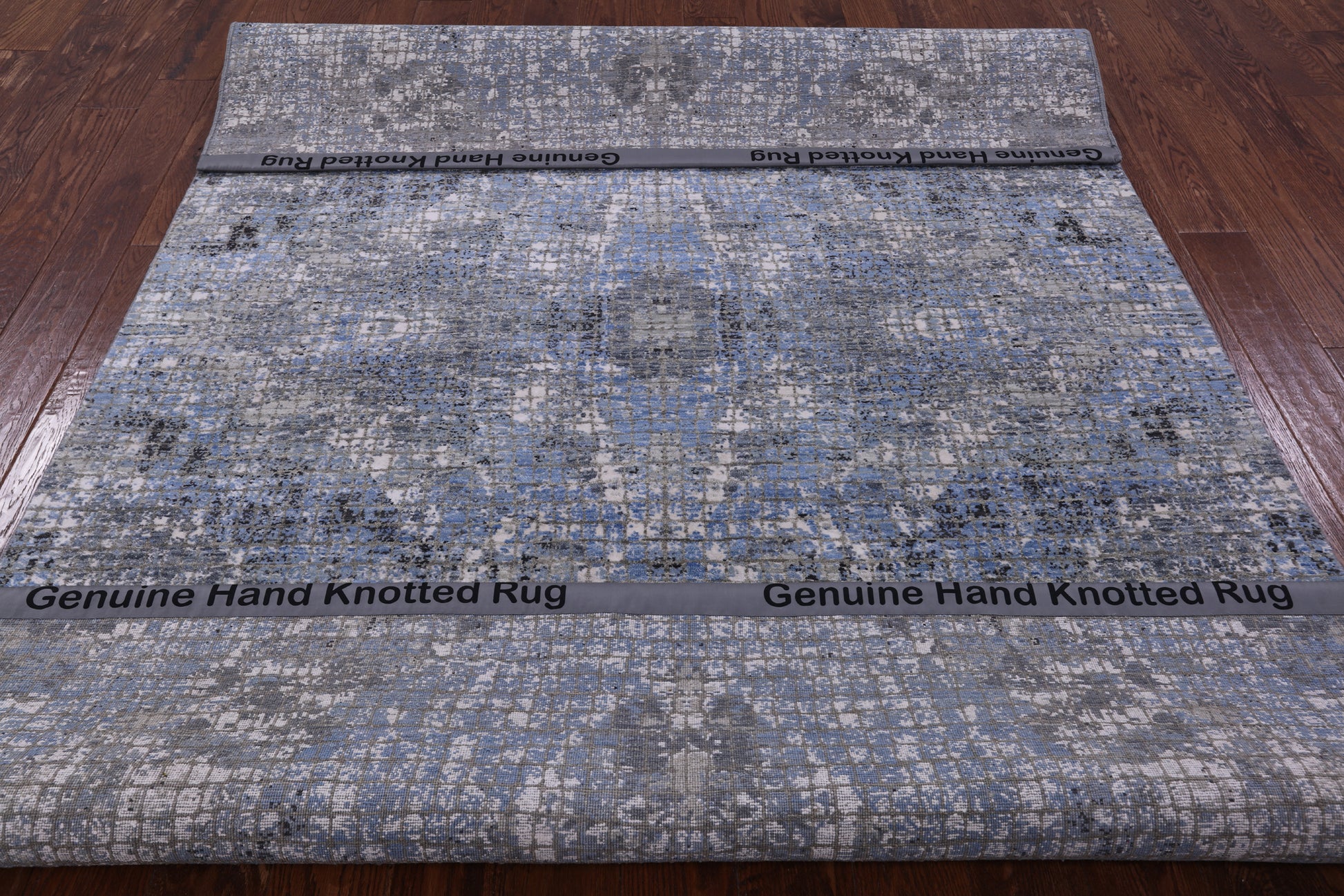 Abstract Contemporary Hand Knotted Wool & Silk Rug - 6' 0" X 9' 2" - Golden Nile