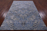 Abstract Contemporary Hand Knotted Wool & Silk Rug - 6' 0" X 9' 2" - Golden Nile
