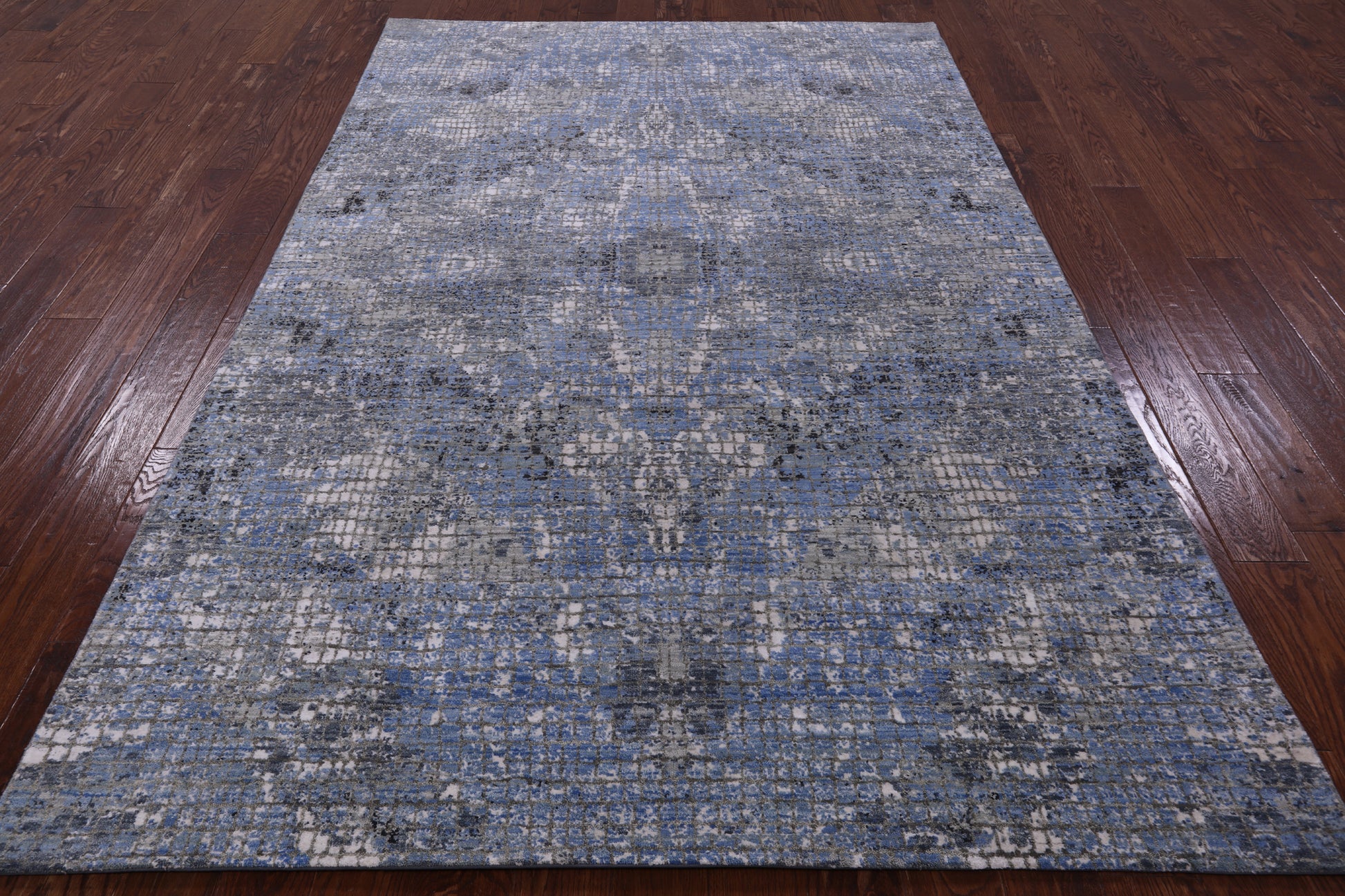 Abstract Contemporary Hand Knotted Wool & Silk Rug - 6' 0" X 9' 2" - Golden Nile