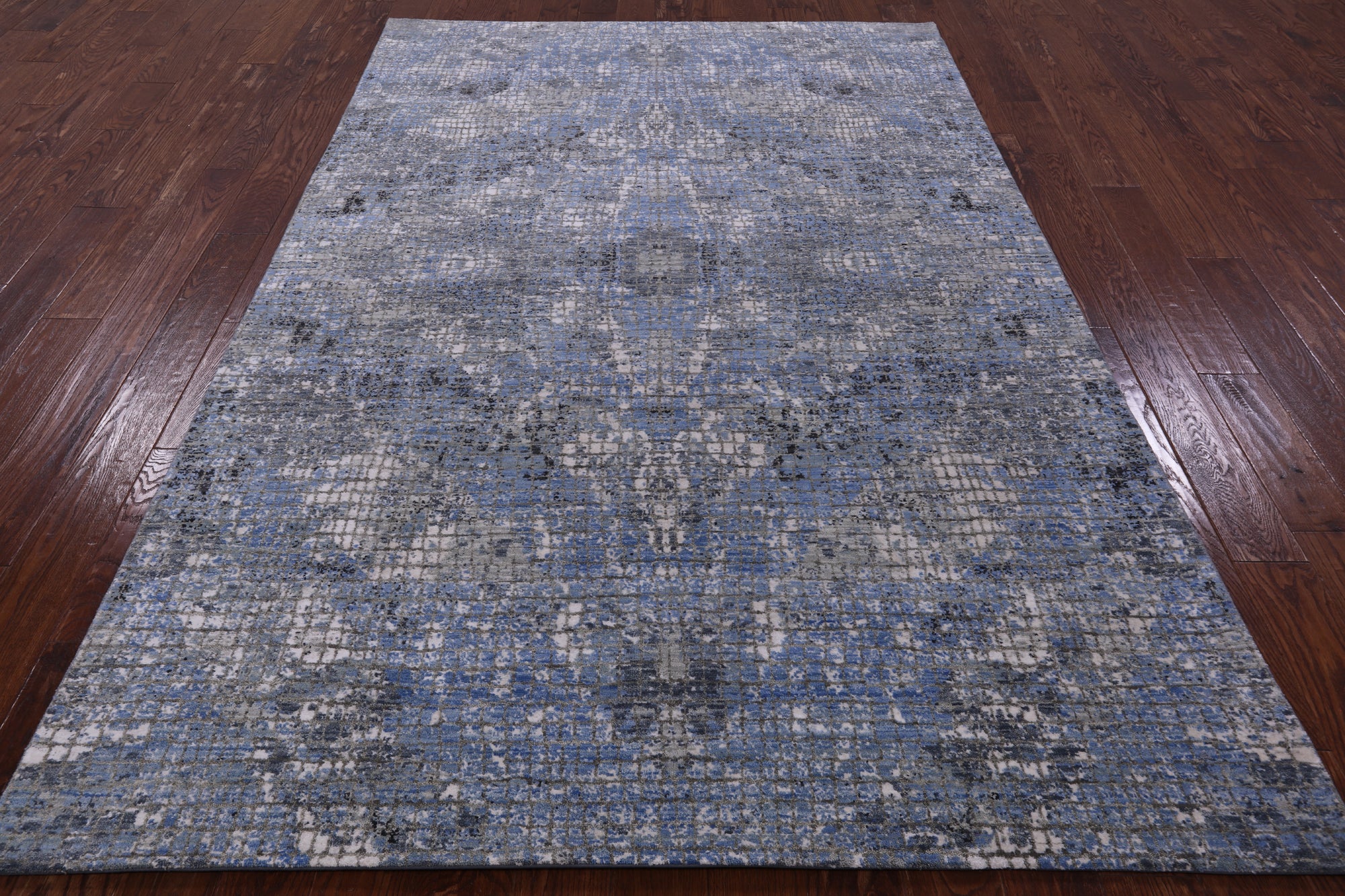 Abstract Contemporary Hand Knotted Wool & Silk Rug - 6' 0" X 9' 2" - Golden Nile