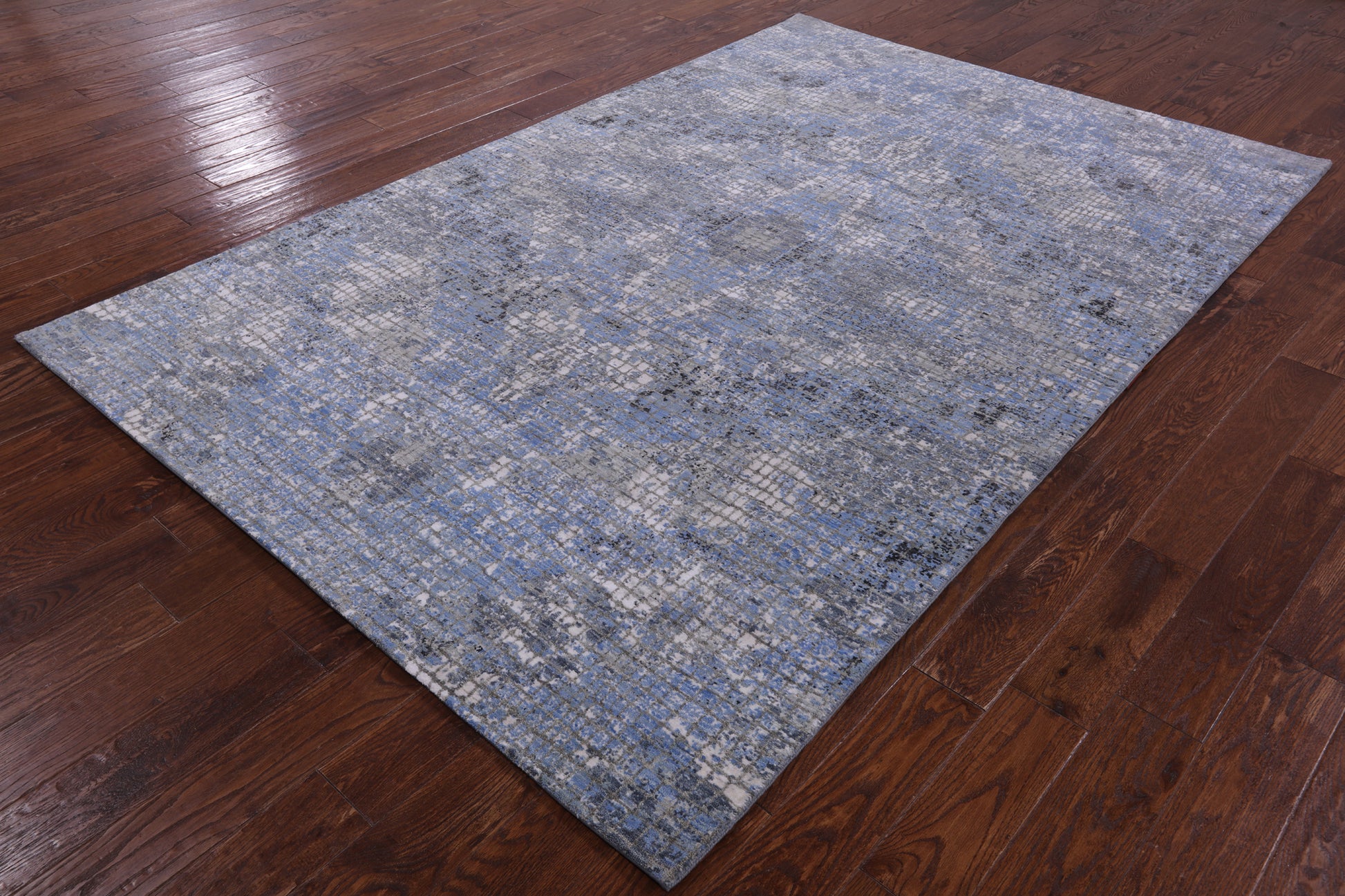 Abstract Contemporary Hand Knotted Wool & Silk Rug - 6' 0" X 9' 2" - Golden Nile