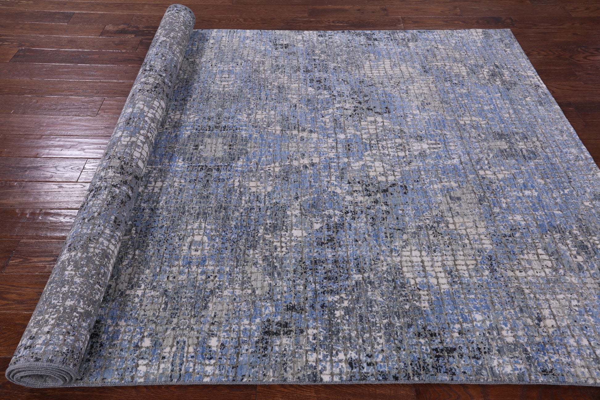 Abstract Contemporary Hand Knotted Wool & Silk Rug - 6' 0" X 9' 2" - Golden Nile