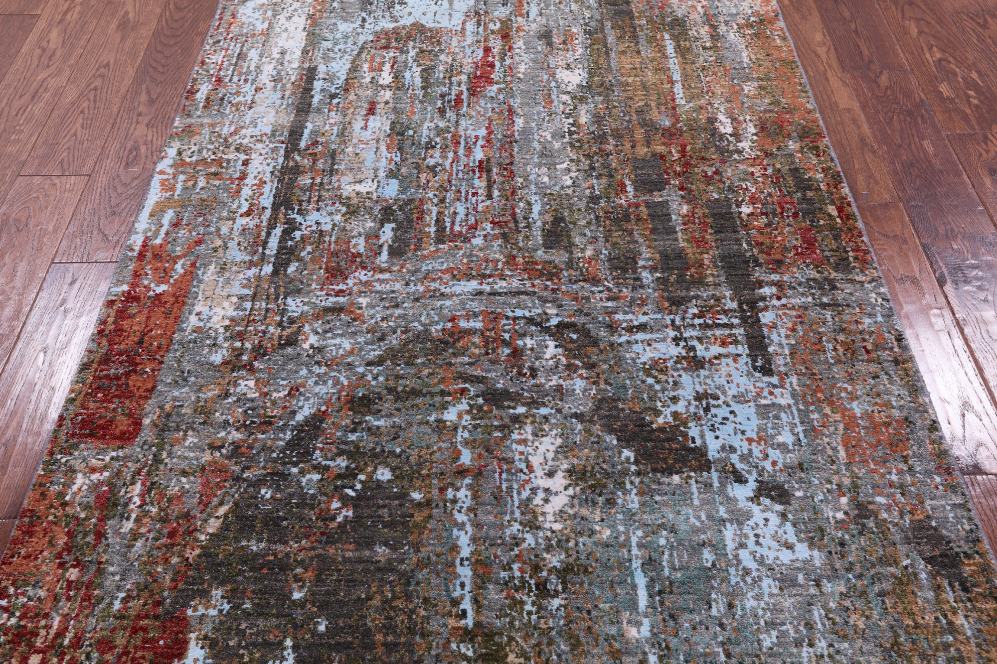 Contemporary Hand Knotted Wool & Silk Rug - 4' 0" X 6' 1" - Golden Nile