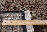 Black Bijar Hand Knotted Wool & Silk Rug - 7' 9" X 10' 1" - Golden Nile