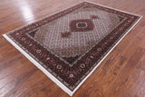 Ivory Bijar Hand Knotted Wool & Silk Rug - 6' 1" X 9' 0" - Golden Nile