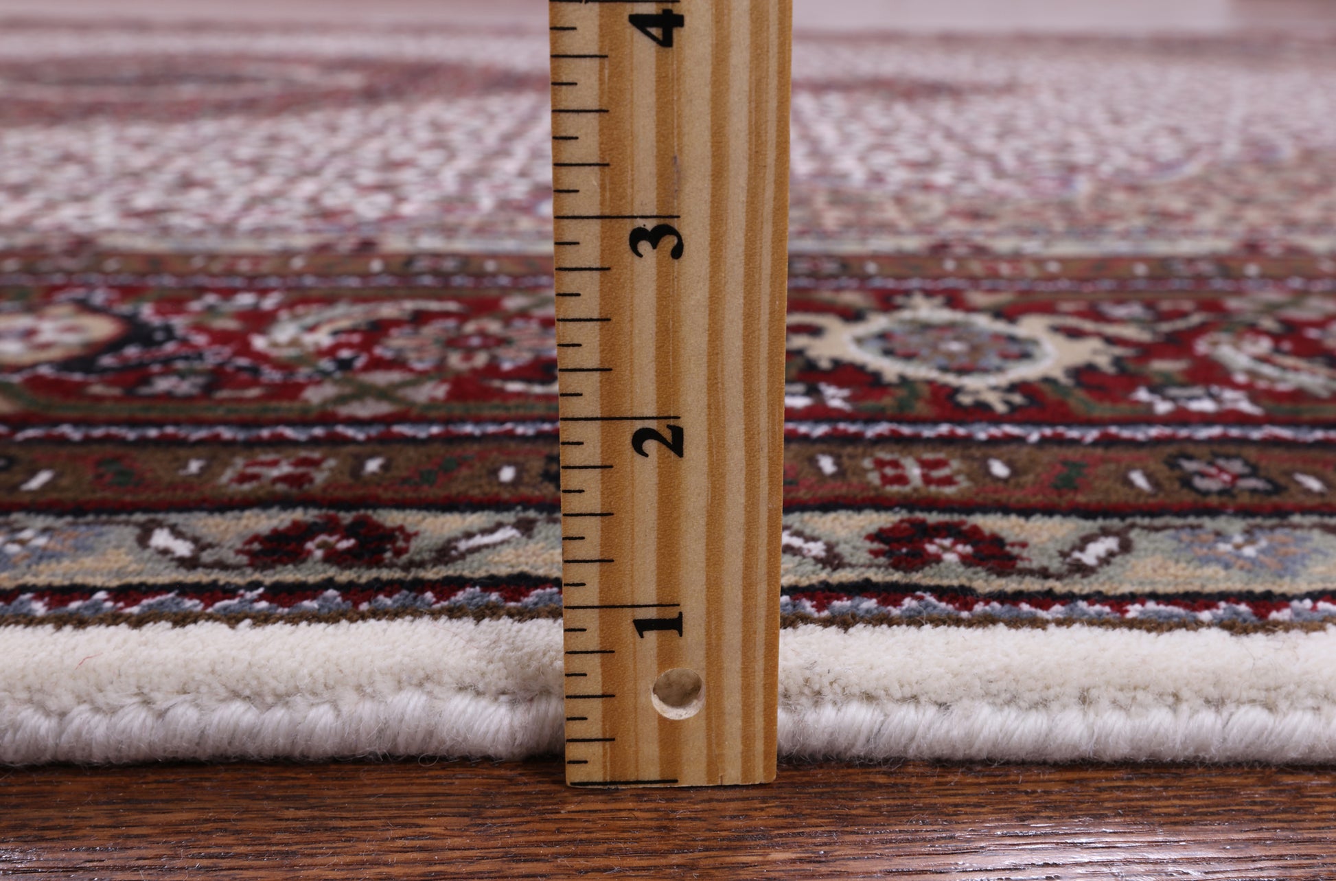 Ivory Bijar Hand Knotted Wool & Silk Rug - 6' 1" X 9' 0" - Golden Nile