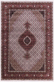 Ivory Bijar Hand Knotted Wool & Silk Rug - 6' 1" X 9' 0" - Golden Nile