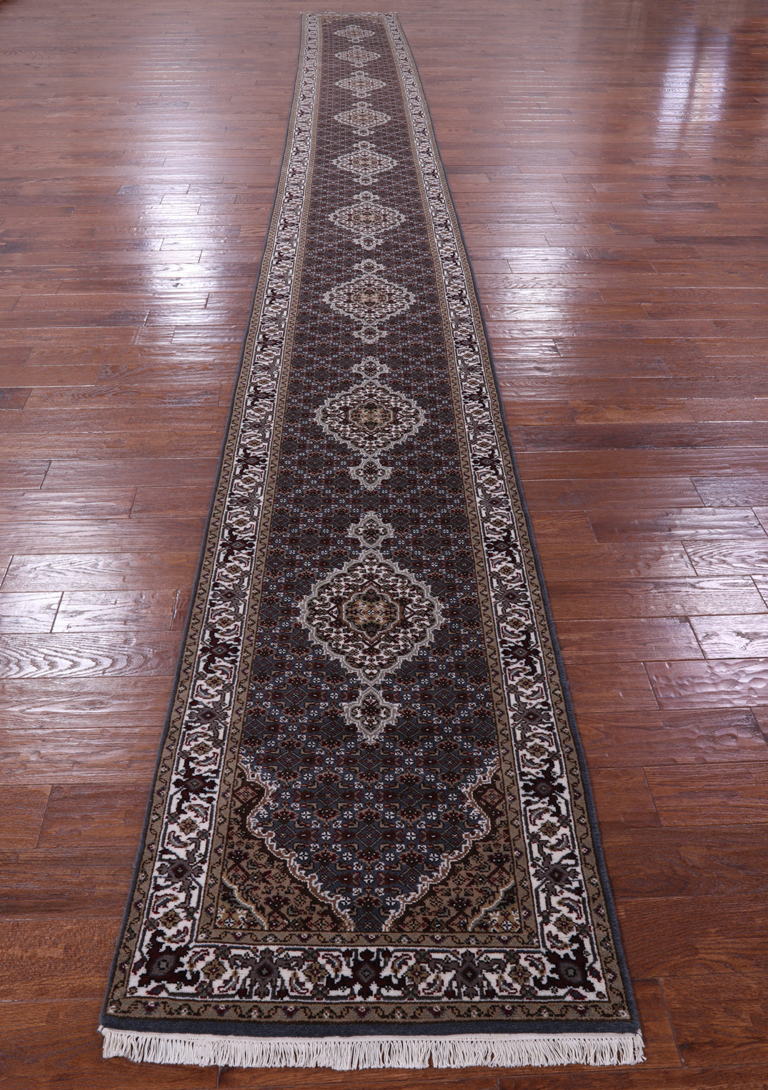 Bijar Hand Knotted Wool & Silk Runner Rug - 2' 6" X 25' 7" - Golden Nile