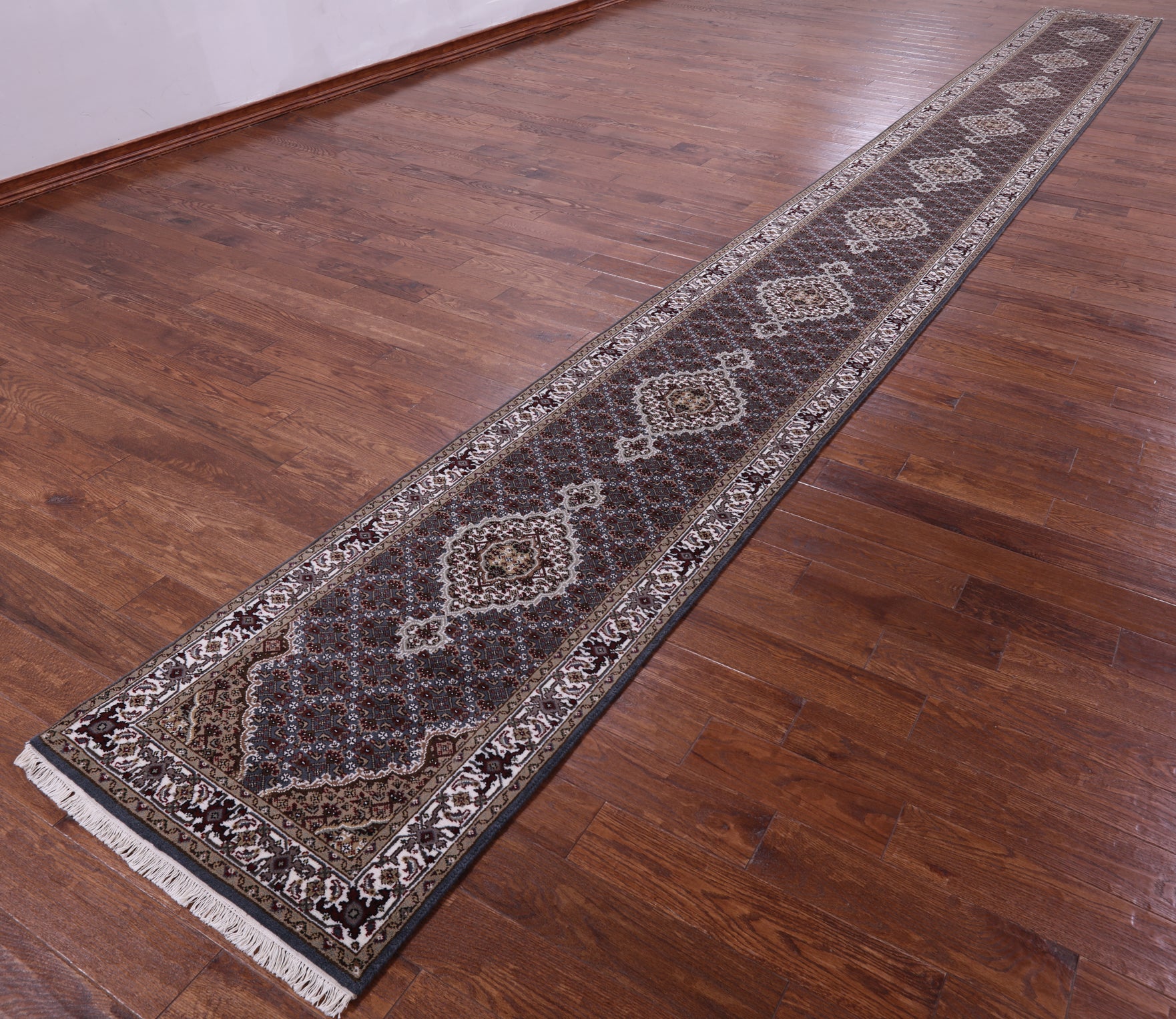 Bijar Hand Knotted Wool & Silk Runner Rug - 2' 6" X 25' 7" - Golden Nile