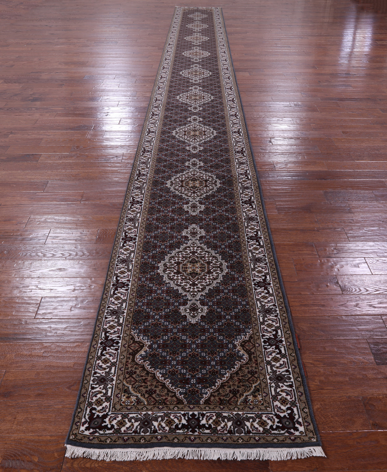 Bijar Hand Knotted Wool & Silk Runner Rug - 2' 7" X 25' 8" - Golden Nile