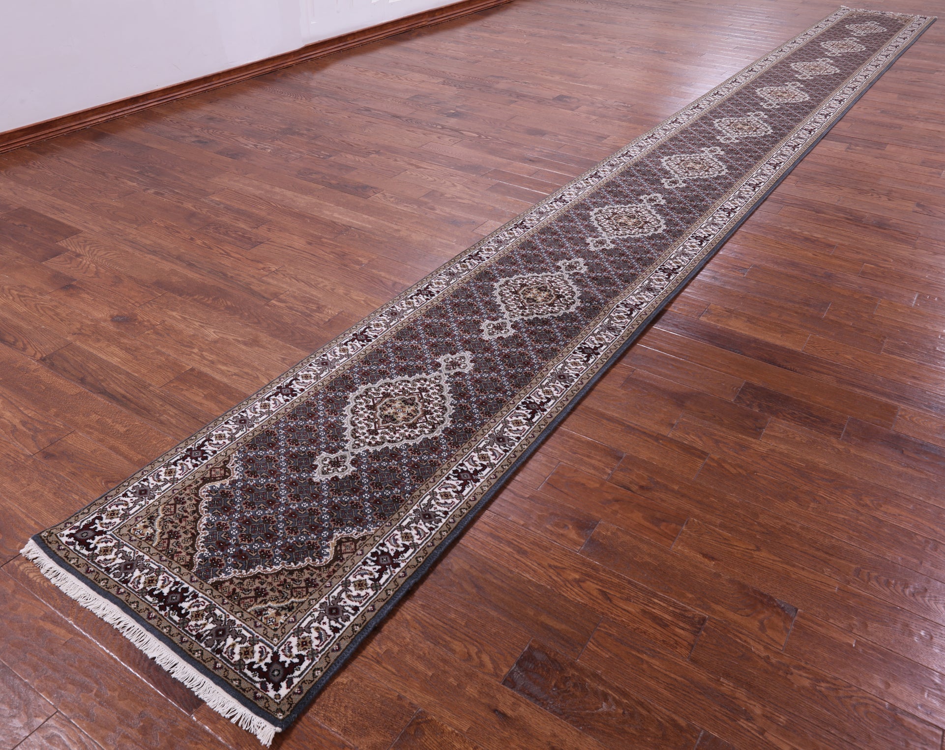 Bijar Hand Knotted Wool & Silk Runner Rug - 2' 7" X 25' 8" - Golden Nile