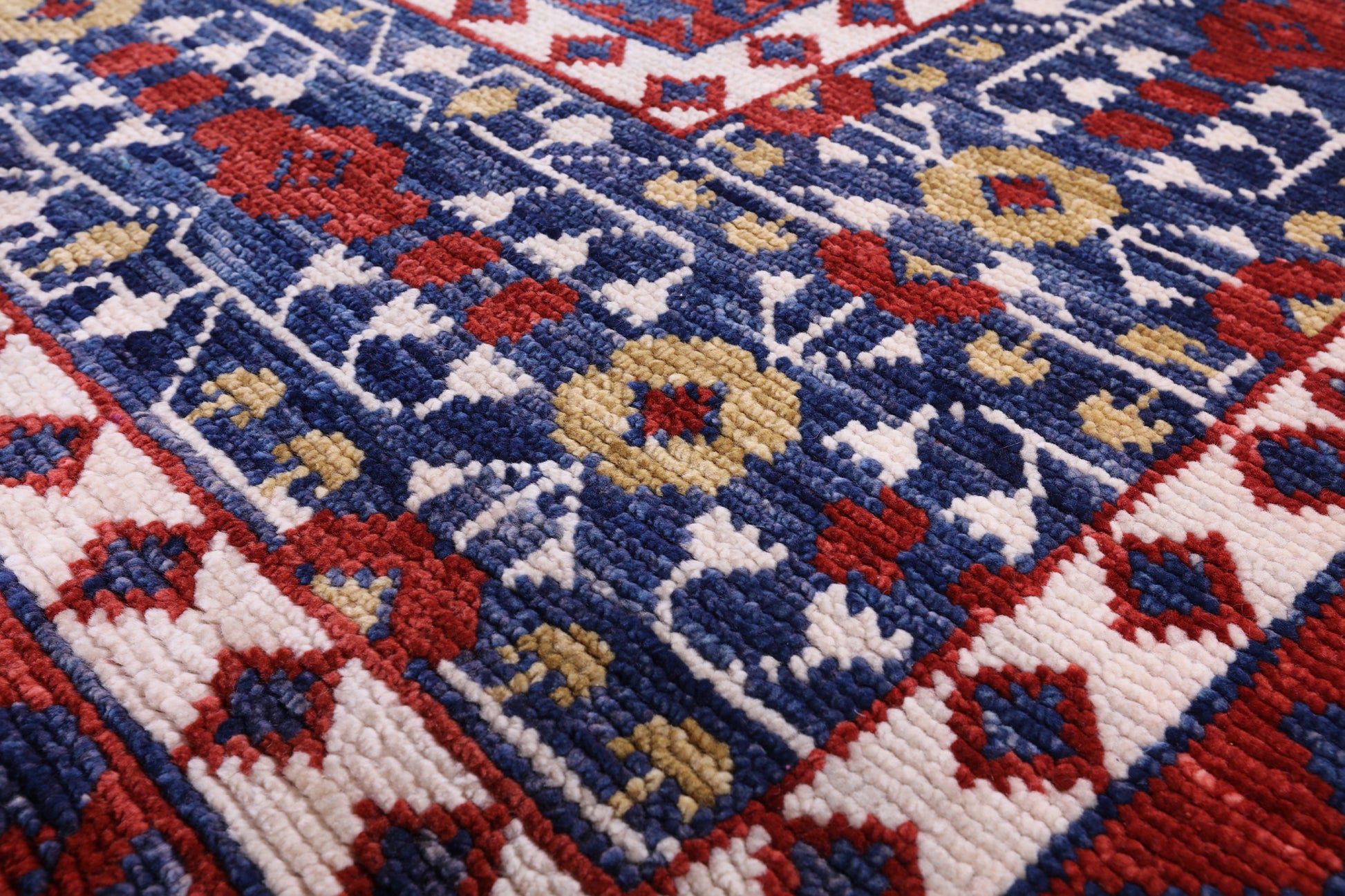 Geometric Persian Mamluk Hand Knotted Wool Rug - 10' 2" X 13' 10" - Golden Nile