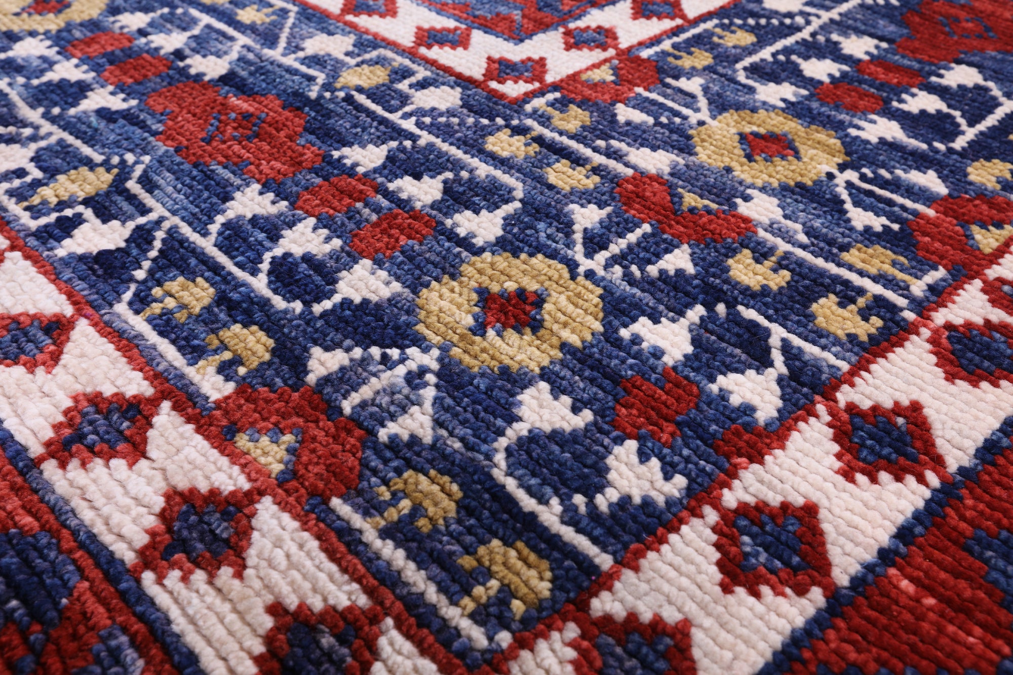 Geometric Persian Mamluk Hand Knotted Wool Rug - 10' 2" X 13' 10" - Golden Nile