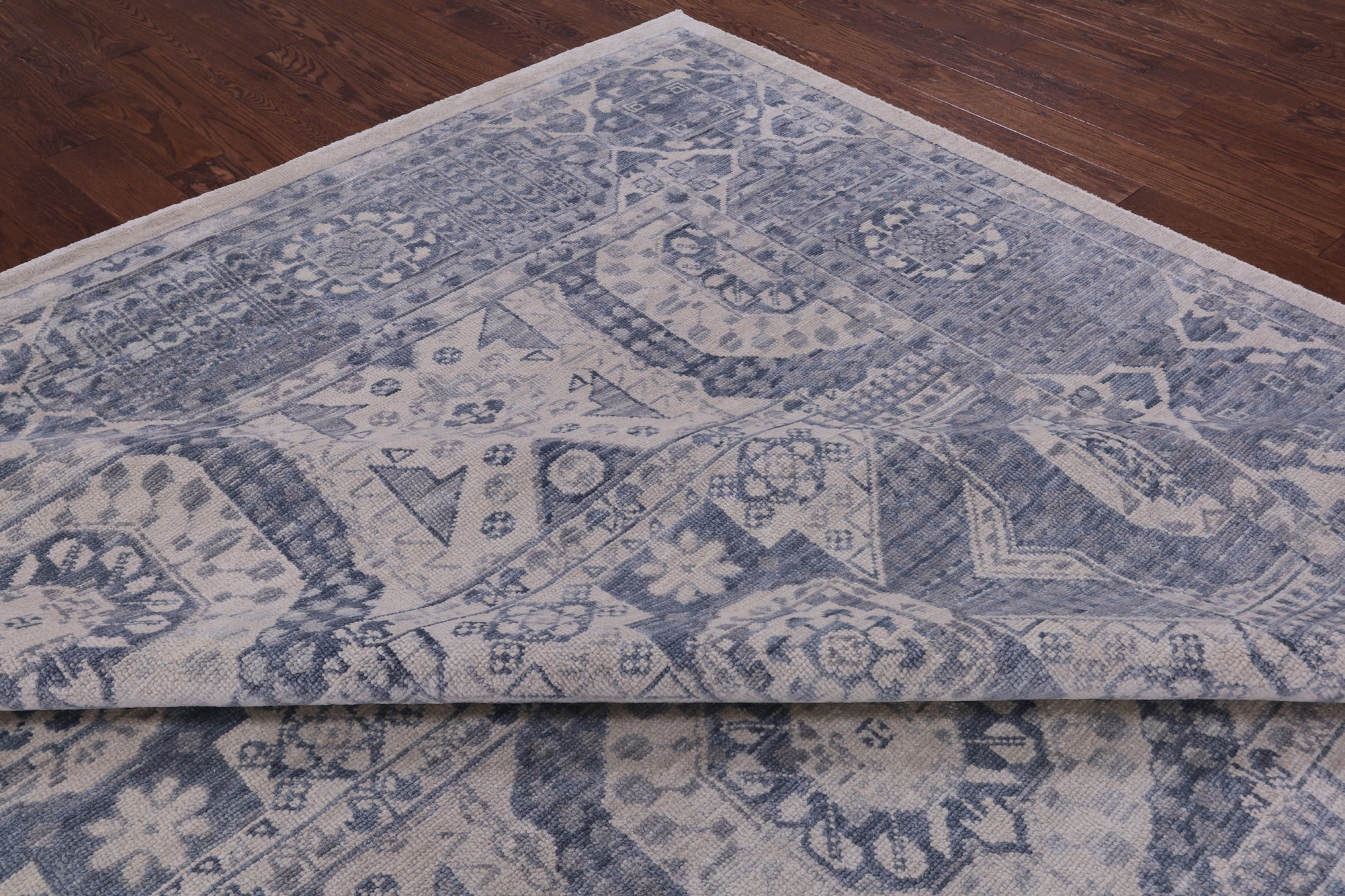 Geometric Persian Mamluk Hand Knotted Wool Rug - 12' 3" X 15' 1" - Golden Nile