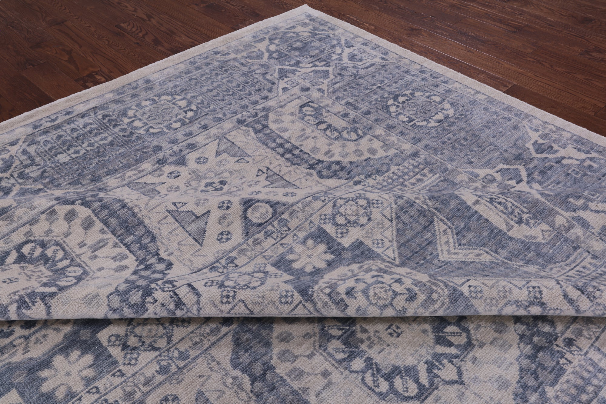 Geometric Persian Mamluk Hand Knotted Wool Rug - 12' 3" X 15' 1" - Golden Nile