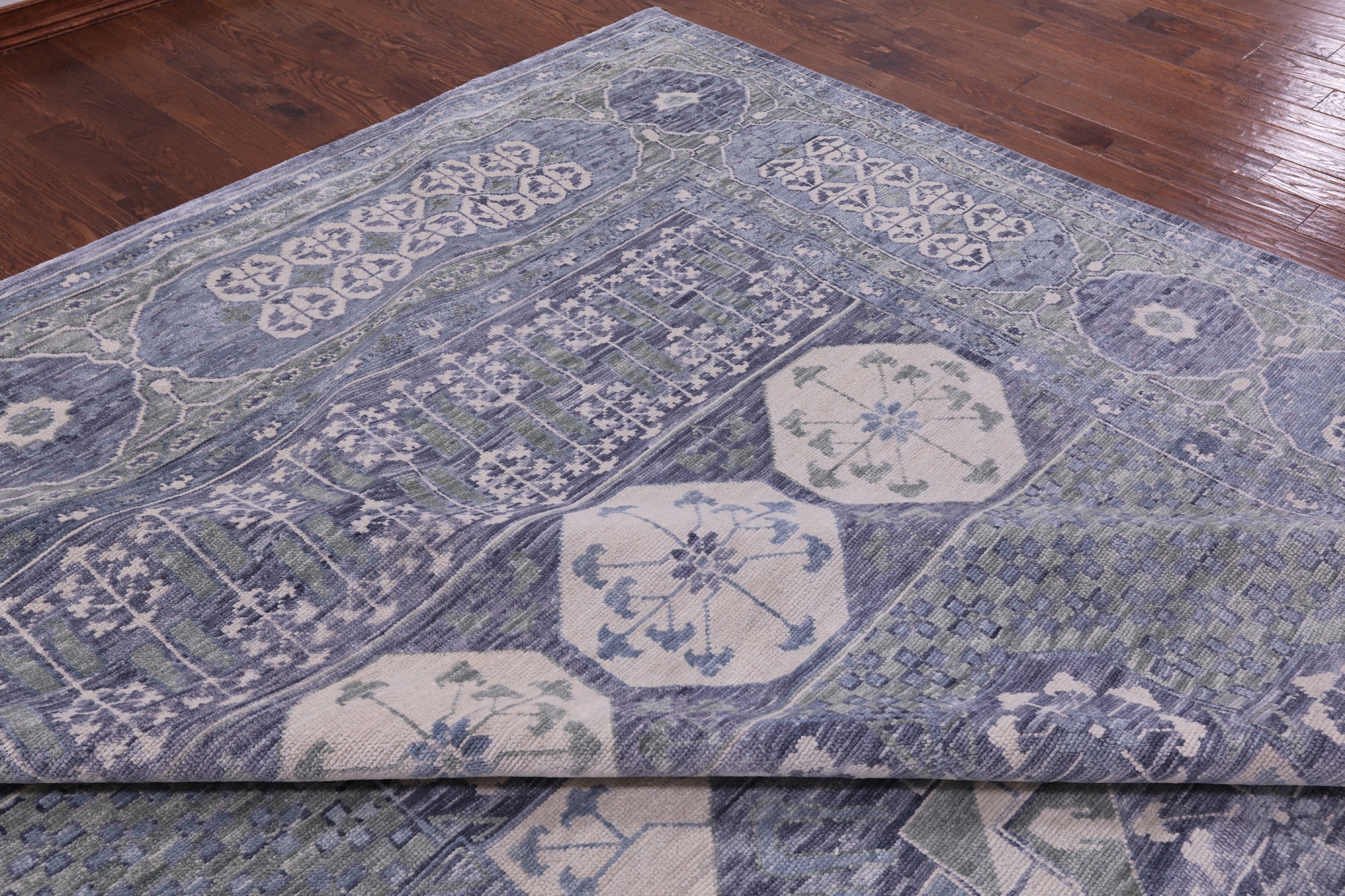 Geometric Persian Mamluk Hand Knotted Wool Rug - 12' 3" X 18' 1" - Golden Nile