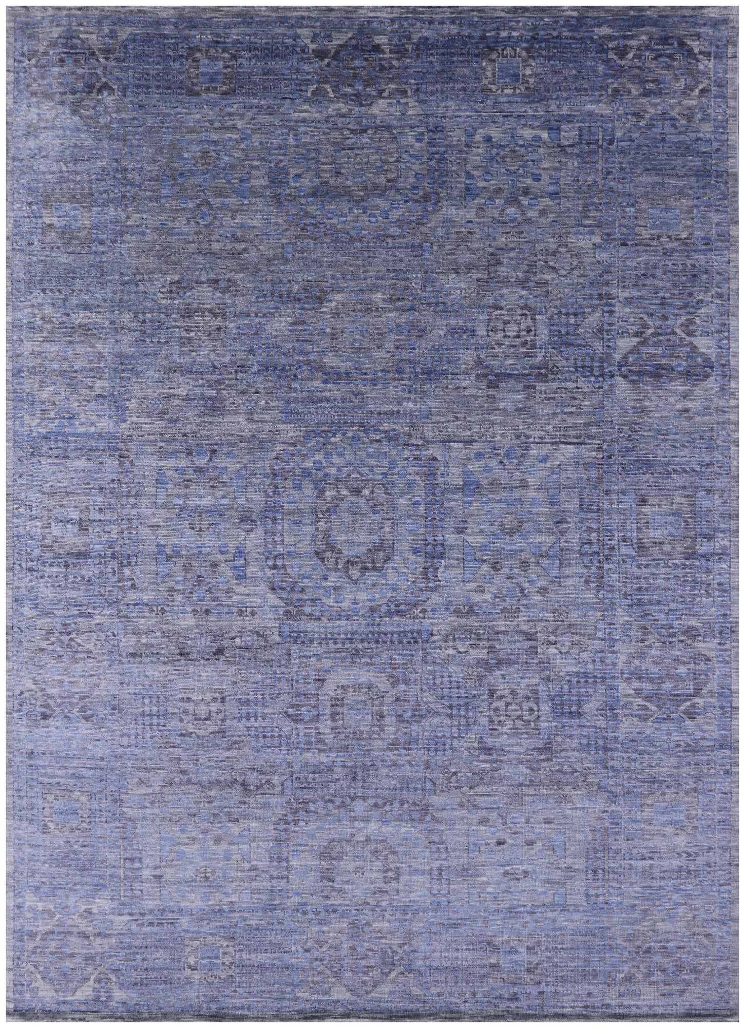 Geometric Persian Mamluk Handmade Wool Rug - 10' 2" X 14' 2" - Golden Nile