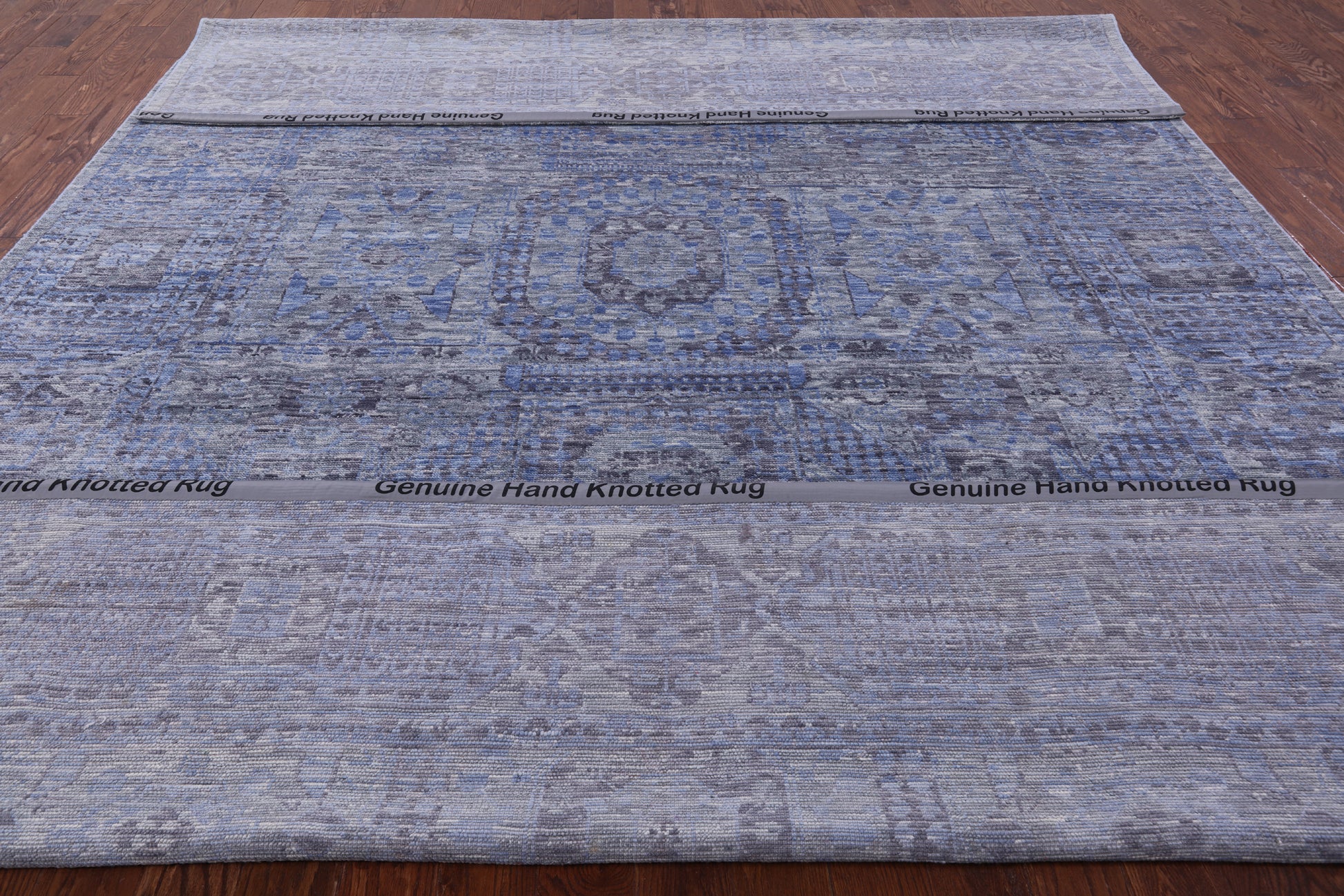 Geometric Persian Mamluk Handmade Wool Rug - 10' 2" X 14' 2" - Golden Nile
