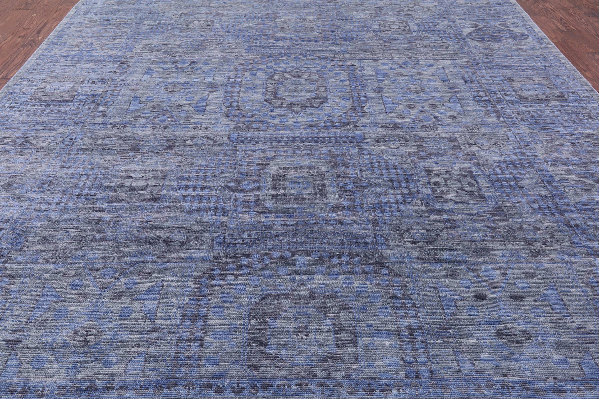 Geometric Persian Mamluk Handmade Wool Rug - 10' 2" X 14' 2" - Golden Nile