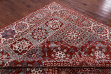 Red Geometric Persian Mamluk Hand Knotted Wool Rug - 10' 2" X 14' 2" - Golden Nile