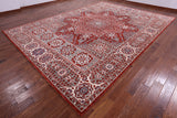 Red Geometric Persian Mamluk Hand Knotted Wool Rug - 10' 2" X 14' 2" - Golden Nile