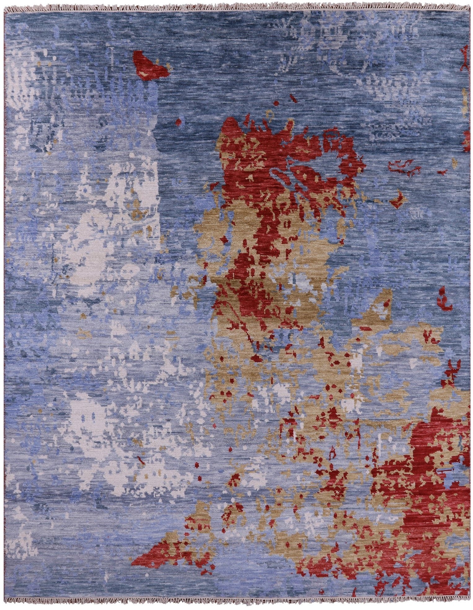 Abstract Modern Handmade Wool Rug - 7' 11" X 9' 11" - Golden Nile