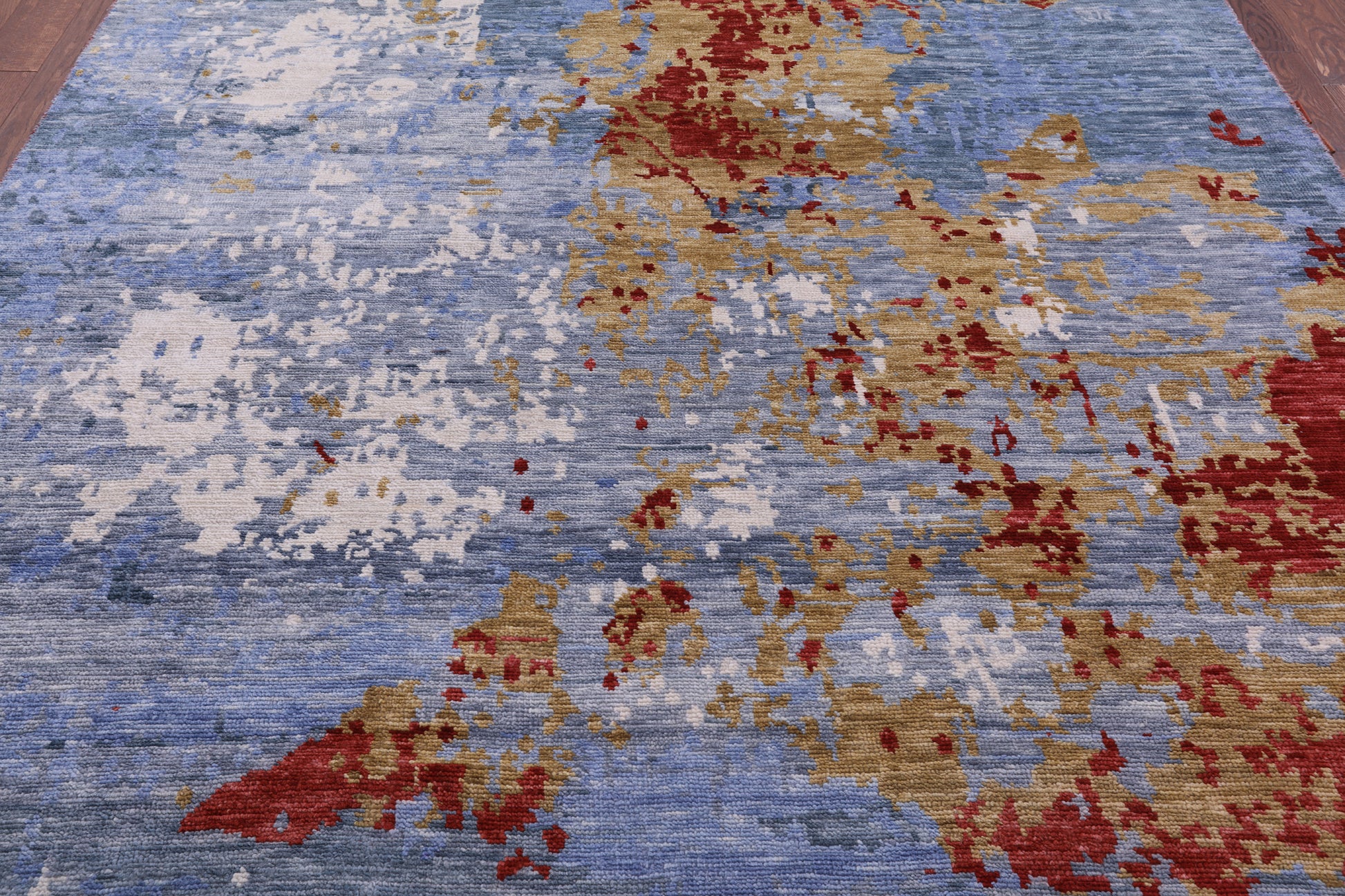 Abstract Modern Handmade Wool Rug - 7' 11" X 9' 11" - Golden Nile