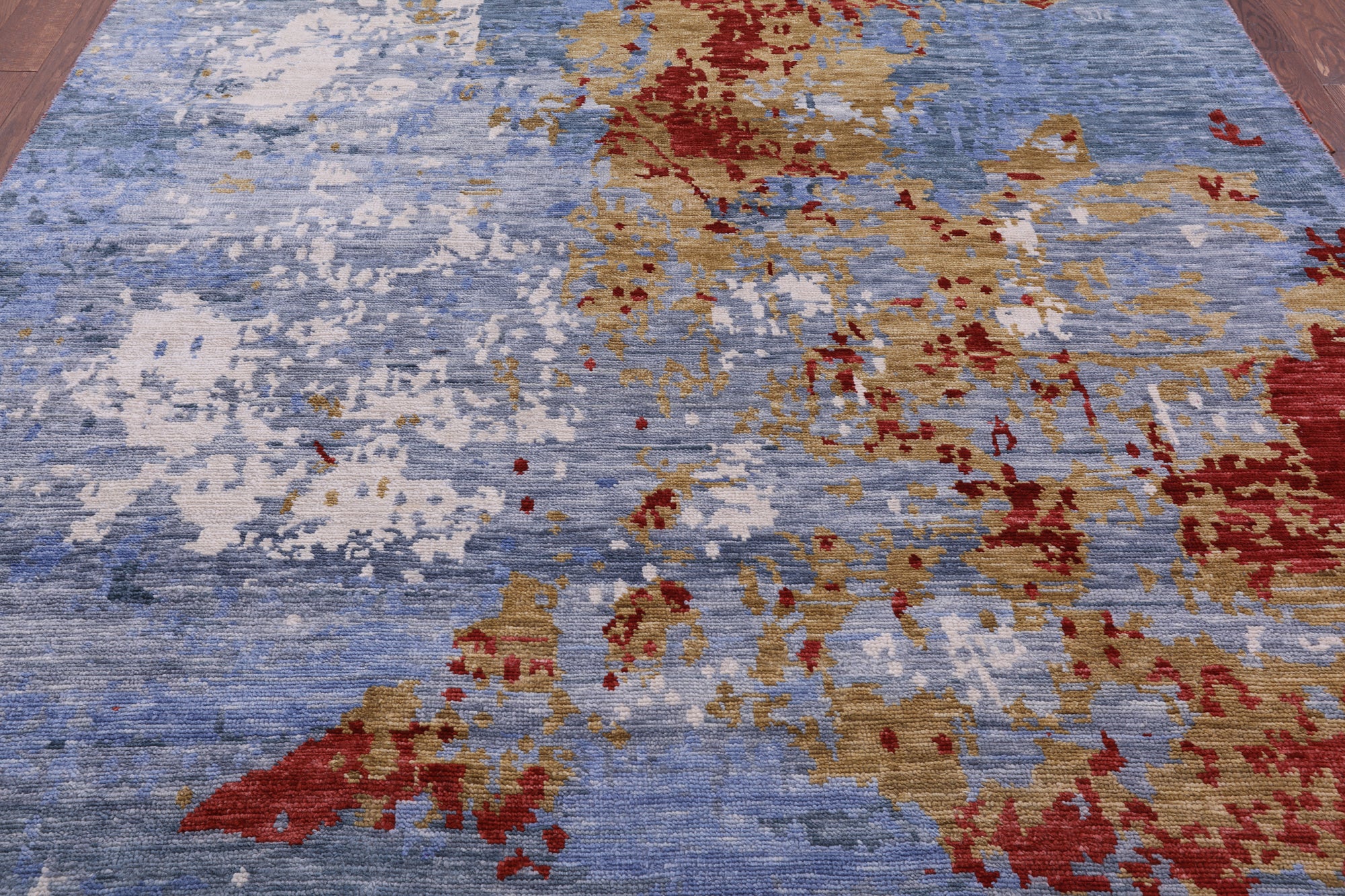 Abstract Modern Handmade Wool Rug - 7' 11" X 9' 11" - Golden Nile